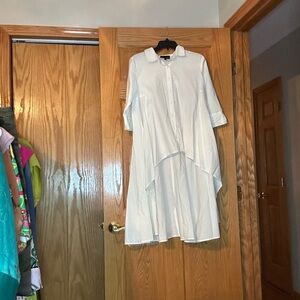 Lux White High Low Women's Dress